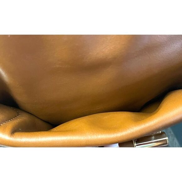 JIMMY CHOO Justine Handbag/Tote Chestnut/Tan Leather Double Strap Shoulder Bag - Picture 7 of 15